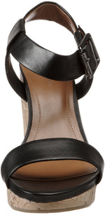 Nikole Wedge Sandal,Black (Women) - SHOE NV