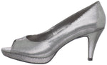 Mylah Peep Toe Pump,Silver (Women) - SHOE NV