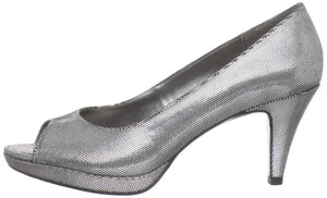 Mylah Peep Toe Pump,Silver (Women) - SHOE NV