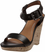 Nikole Wedge Sandal,Black (Women) - SHOE NV